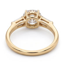 Baguette & Round Old Cut Natural Earth Mined Diamond 3 Stone Ring 6 Prong Set 2.50 Carats