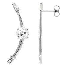 Baguette Natural Diamond & Cushion Old Miner Drop Earrings White Gold 5 Carats