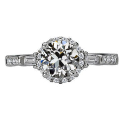 Brilliant Diamond Halo Engagement Ring – VVS Clarity 2 ct 14