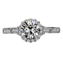 Antique Cushion Brilliant Diamond ring in 14 Karat White Gold – main view