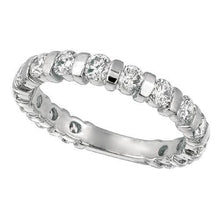 Bar Setting 3.50 Carats Round Real Diamond Anniversary Band Jewelry
