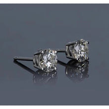 Basket Setting 1.20 Carats Real Round Diamond Stud Earring White Gold 14K