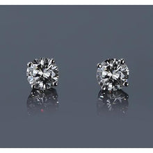Basket Setting 1.20 Carats Real Round Diamond Stud Earring White Gold 14K