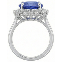 Beautiful 4 Carat Tanzanite Round Natural Earth Mined DIAMOND ( NOT LAB GROWN )s Ring Jewellery