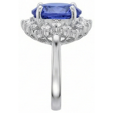 Beautiful 4 Carat Tanzanite Round Natural Earth Mined DIAMOND ( NOT LAB GROWN )s Ring Jewellery