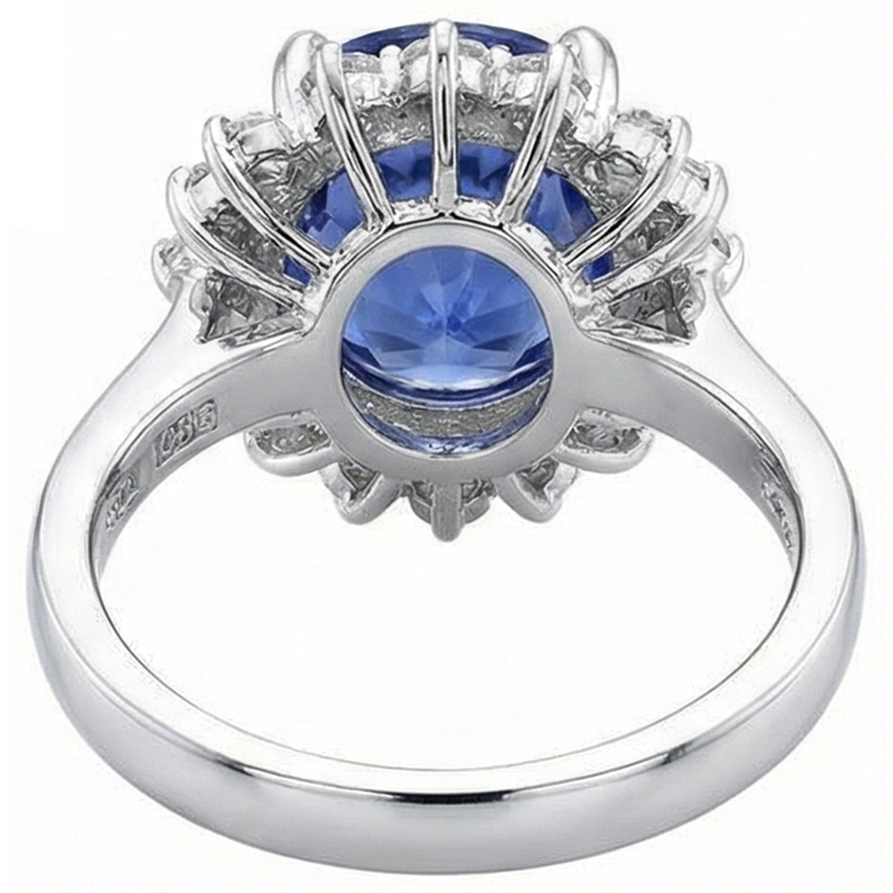 Beautiful 4 Carat Tanzanite Round Natural Earth Mined DIAMOND ( NOT LAB GROWN )s Ring Jewellery