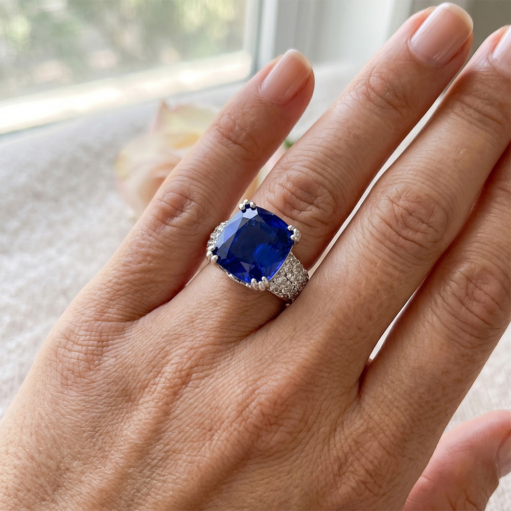 Beautiful 6 Carat Sapphire Engagement Ring