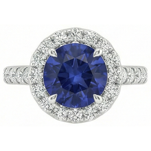 Beautiful Blue Tanzanite With Natural Earth Mined Diamond Ring 2.25 Carats White Gold 14K