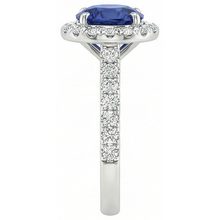 Beautiful Blue Tanzanite With Natural Earth Mined Diamond Ring 2.25 Carats White Gold 14K