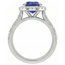 Beautiful Blue Tanzanite With Natural Earth Mined Diamond Ring 2.25 Carats White Gold 14K