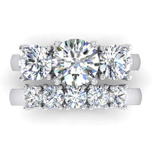 Beautiful Gold Real Diamond Ring Set For Women Round Cut