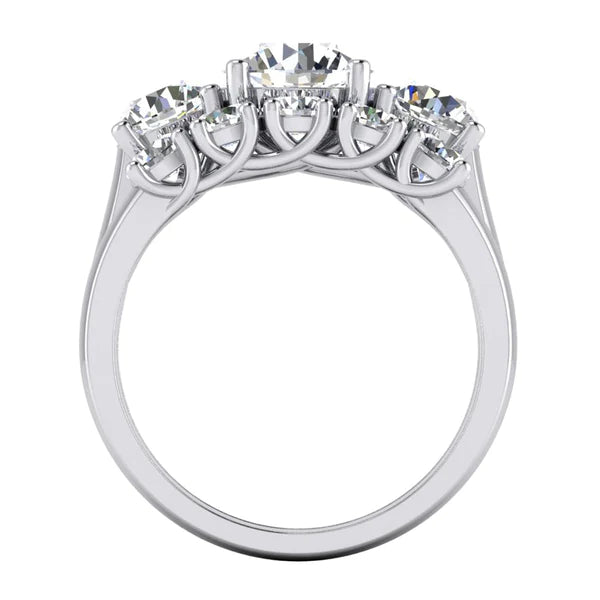 Beautiful Gold Real Diamond Ring Set For Women Round Cut