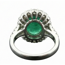 Beautiful Green Emerald With Natural Earth Mined Diamond Wedding Ring White Gold 7.5 Carats