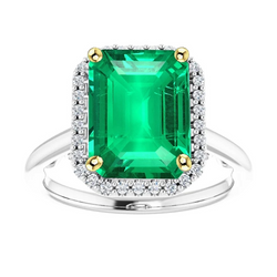 Real Step Cut Fine Emerald Precious Stone Ring – 4 ct in