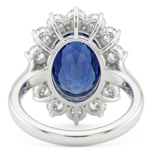 Beautiful Oval Sapphire Halo Engagement Ring
