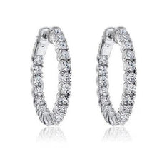 Beautiful Real Round Cut Diamond Hoop Ear Ring Women Gold Jewelry