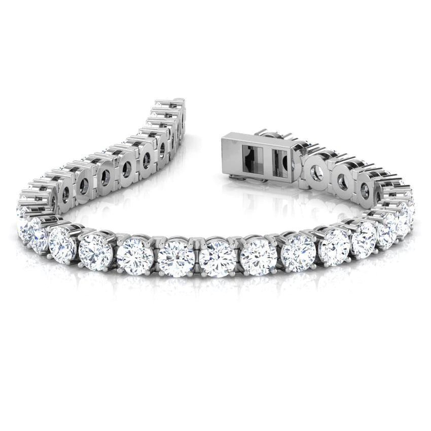 Beautiful Round Cut Real Diamond Tennis Bracelet Fine Gold Jewelry 7.5 Ct