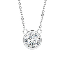 Beautiful Round Cut Solitaire Genuine Diamond Pendant 1 Carat White Gold 14K
