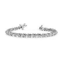 Beautiful Round Double Real Diamond X Style Link Bracelet White 5.40 Ct