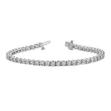 Beautiful Round Prong Set White Real Diamond Tennis Bracelet Solid Gold