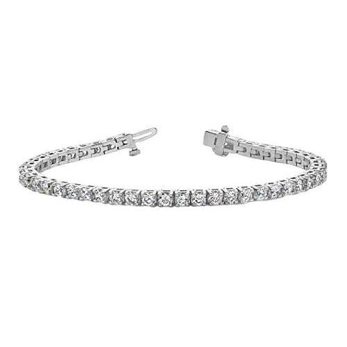 Beautiful Round White Natural Diamond Tennis Bracelet Solid Gold 6.75 Carats