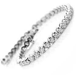 Beautiful White Gold 14K 8.80 Ct Natural Round Shape Diamond Tennis Bracelet