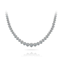 Beautiful White Round Real Diamond Tennis Necklace 12 Carats Women Jewelry