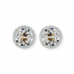Genuine Old Mine Cut Fine Diamond Drop Earrings – 2 ct in 14K
