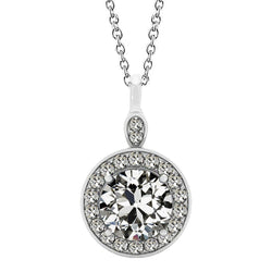 Antique Cushion Fine Diamond Halo in 14 Karat White Gold – 1.50