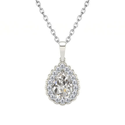 Handcrafted Fine Diamond Drop Pendant 1 ct – main view