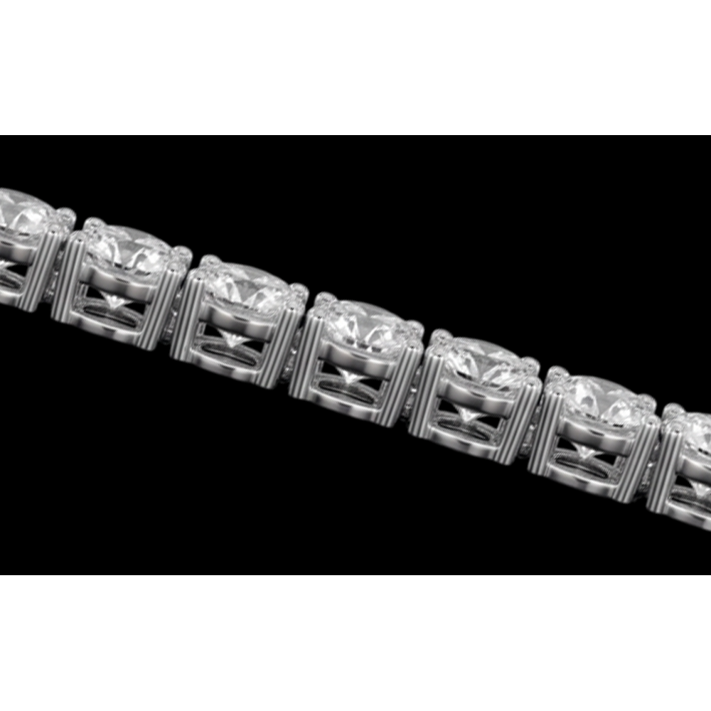 Beautiful Lab Grown Tennis Bracelet 5 Carat White Gold 14K