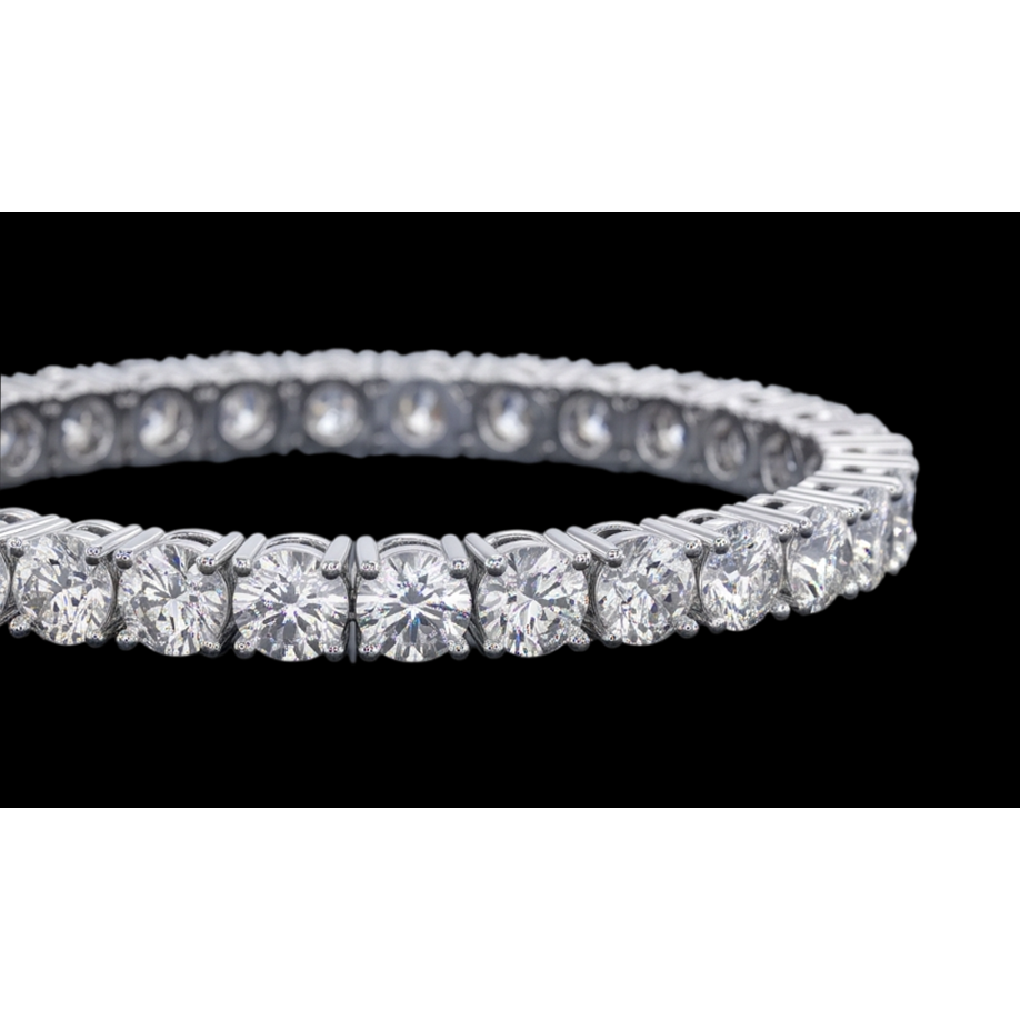 Beautiful Lab Grown Tennis Bracelet 5 Carat White Gold 14K