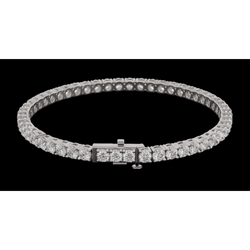 Beautiful Lab Grown Tennis Bracelet 5 Carat White Gold 14K
