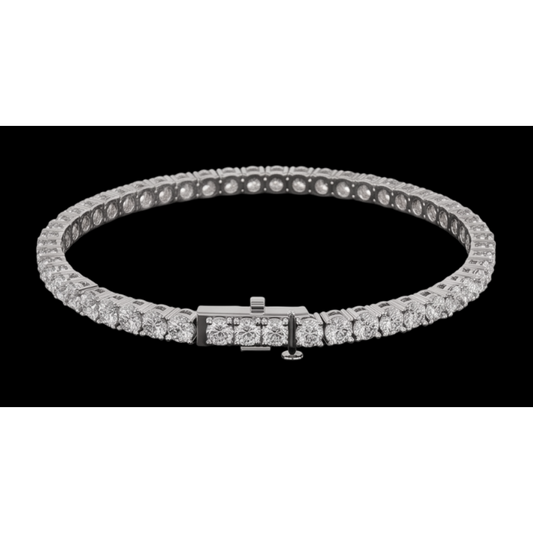 Beautiful Lab Grown Tennis Bracelet 5 Carat White Gold 14K
