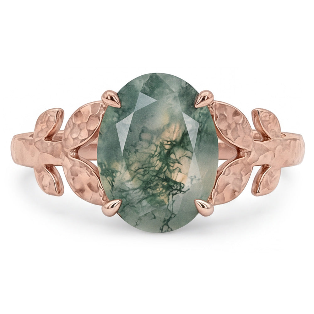 Bespoke 4.0-ct Dendritic Agate Precious Stone Ring