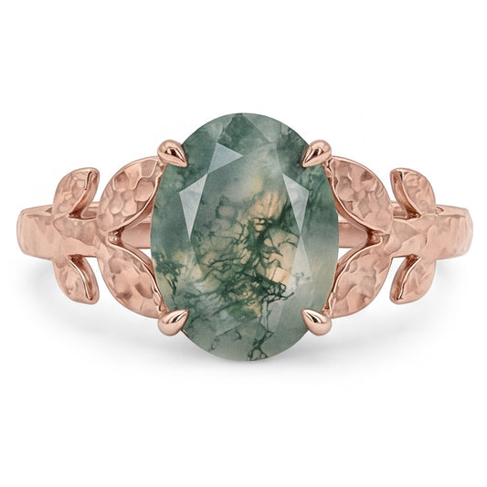 Bespoke 4.0-ct Dendritic Agate Precious Stone Ring