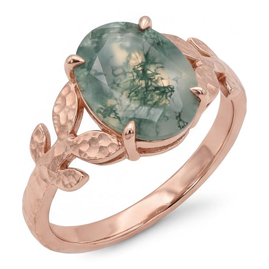 Bespoke 4.0-ct Dendritic Agate Precious Stone Ring
