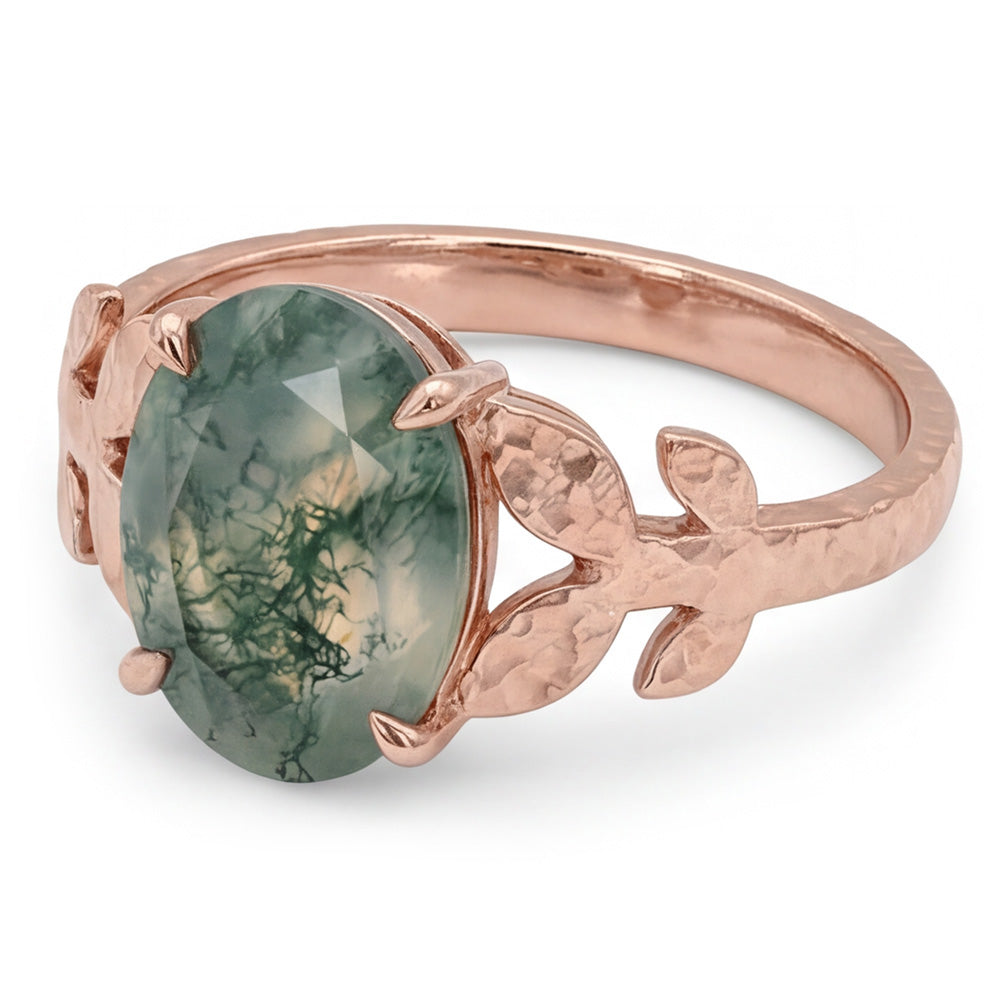 Bespoke 4.0-ct Dendritic Agate Precious Stone Ring