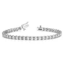 Bezel Set 4 Carats Round Brilliant Cut Real Diamonds Bracelet WG 14K