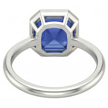 Bezel Set Asscher Sapphire Ring For Women