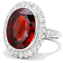 Bezel Set Garnet With Natural Earth Mined Diamonds 18.75 Cts Wedding Ring White Gold 14K