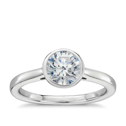 Bezel Set Gold Genuine Engagement Ring