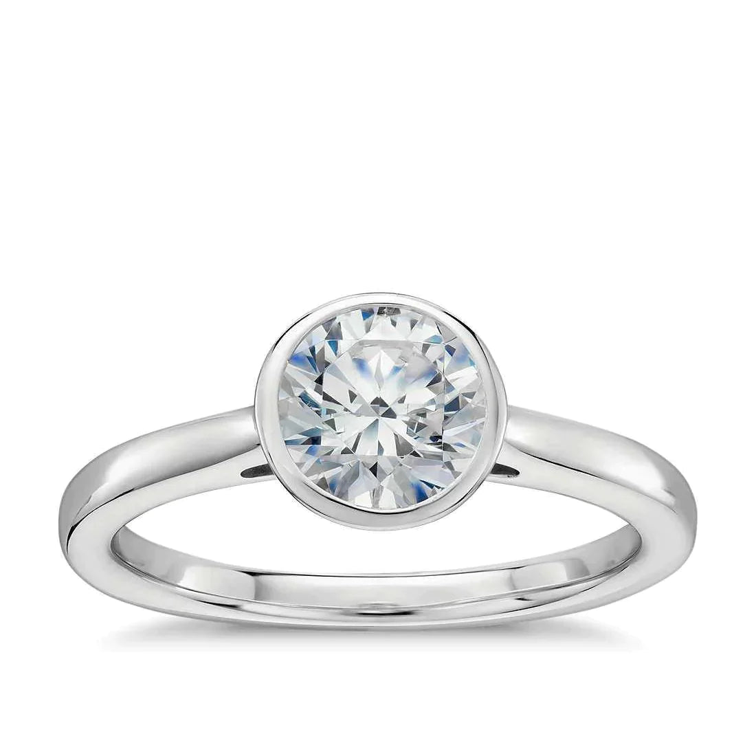 Bezel Set Gold Genuine Engagement Ring