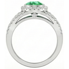 Bezel Set Green Emerald And Natural Earth Mined Diamonds 4.25 Ct Anniversary Ring White Gold