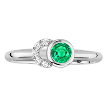 Genuine Fine Emerald Precious Stone Ring 1 ct 14K White Gold – main view