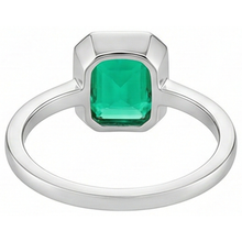 Fine Emerald Precious Stone Ring 2-ct 14K White Gold – back view