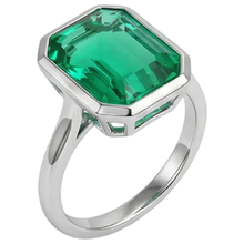 Emerald Emerald Cut Gemstone Ring in 14K White Gold – angle view