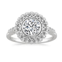 Bezel Set Round Brilliant Cut 3.50 Ct Natural Diamonds Engagement Ring 14K