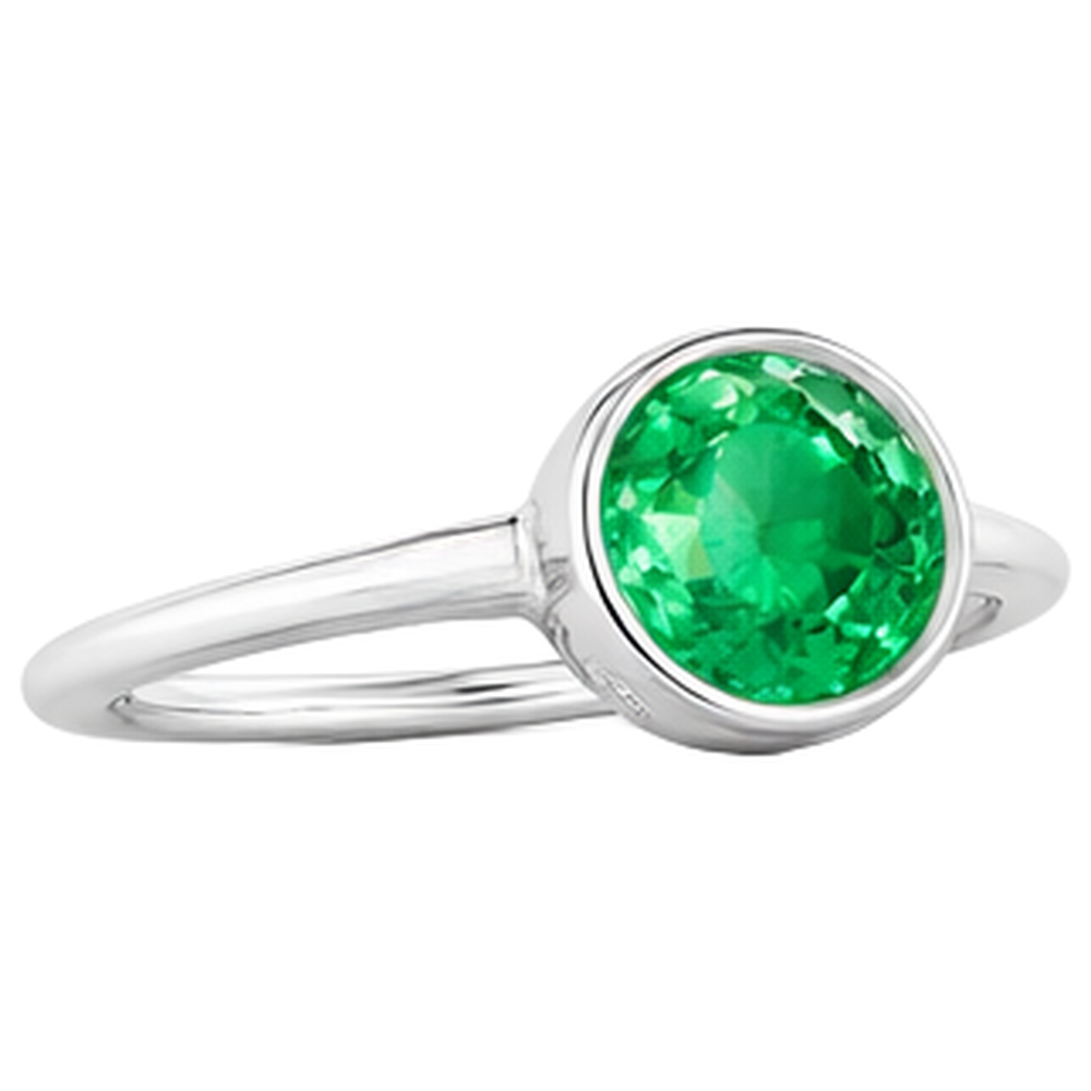 Brilliant Colombian Emerald Colored Stone Ring 2 ct – angle view