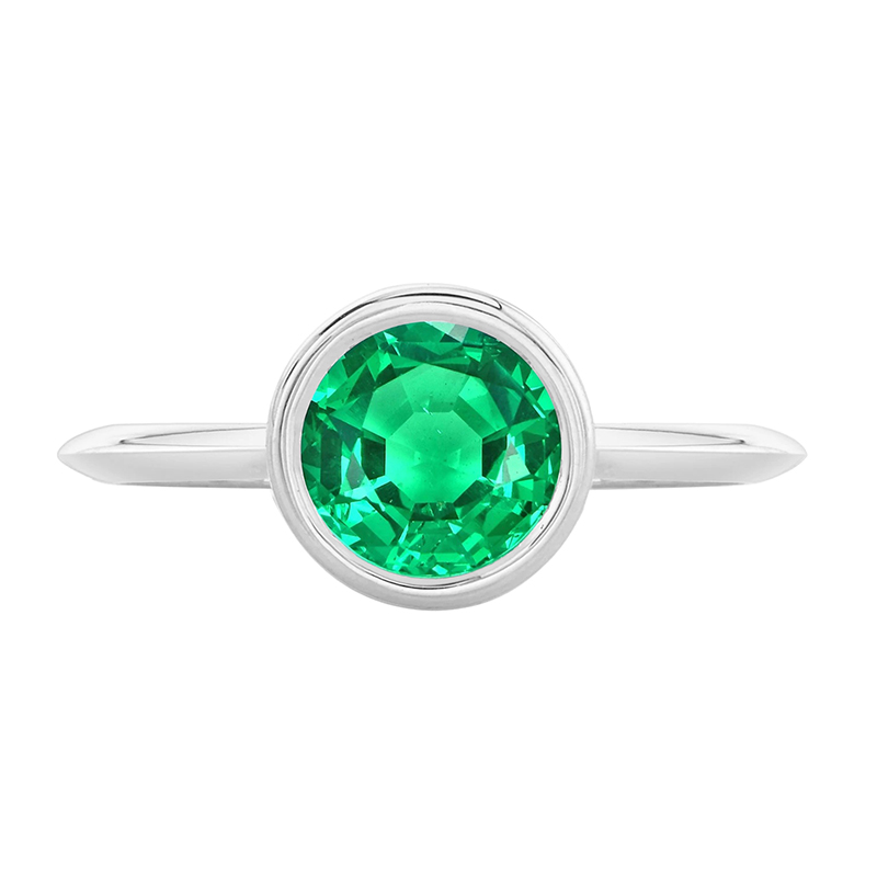 Brilliant Colombian Emerald Colored Stone Ring 2 ct – main view